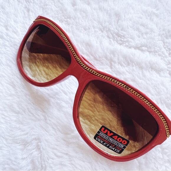 Rina Orange and Gold Sunglasses - Picture 3 of 14